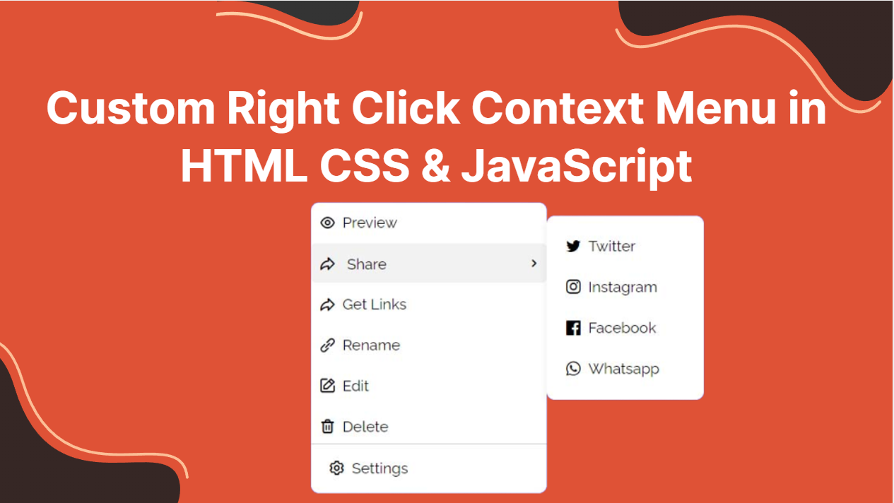 You are currently viewing Custom Right Click Context Menu in HTML CSS & JavaScript