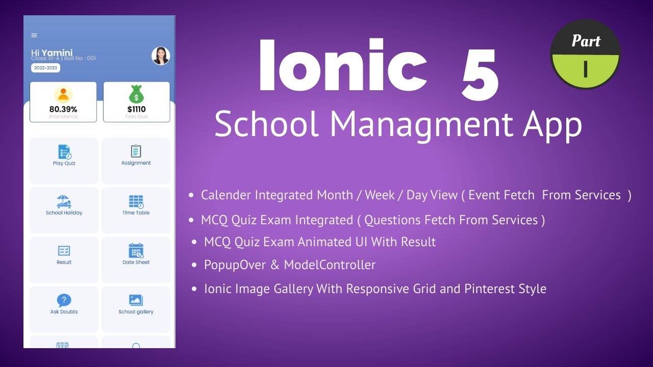Read more about the article How to create a home page For School Managment App in Ionic 5