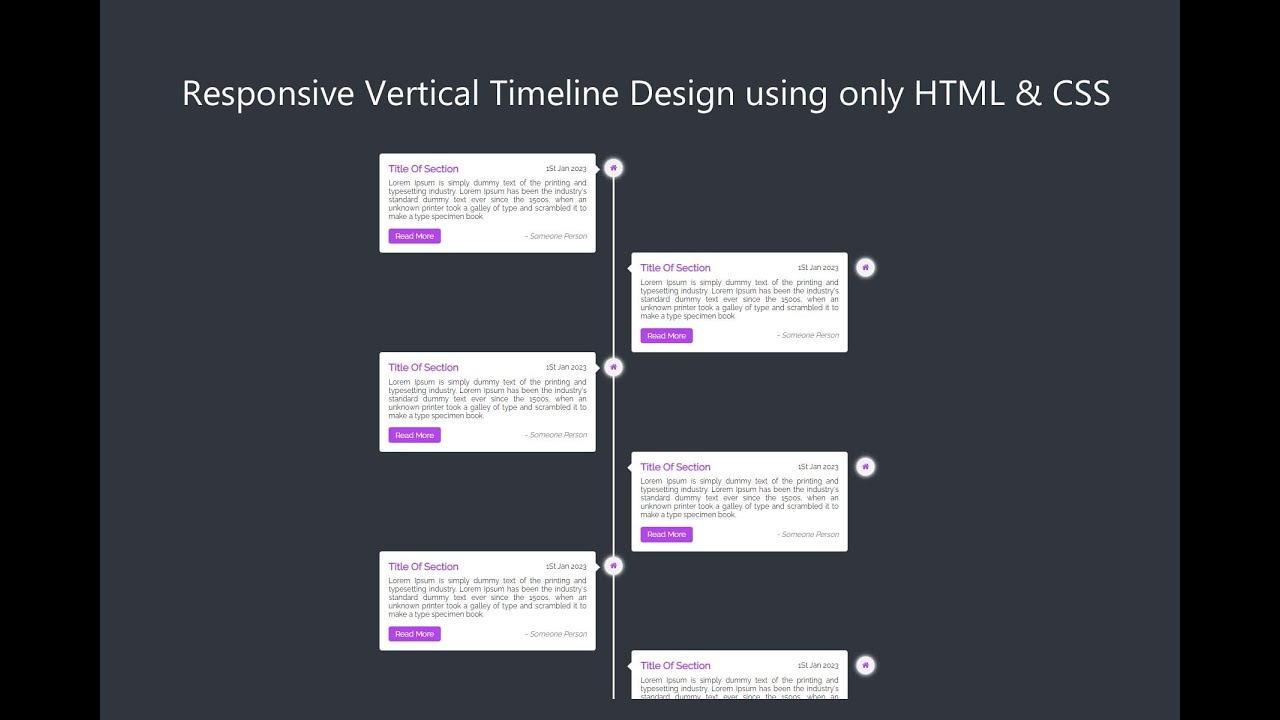 Read more about the article Responsive Vertical Timeline Design Using HTML CSS